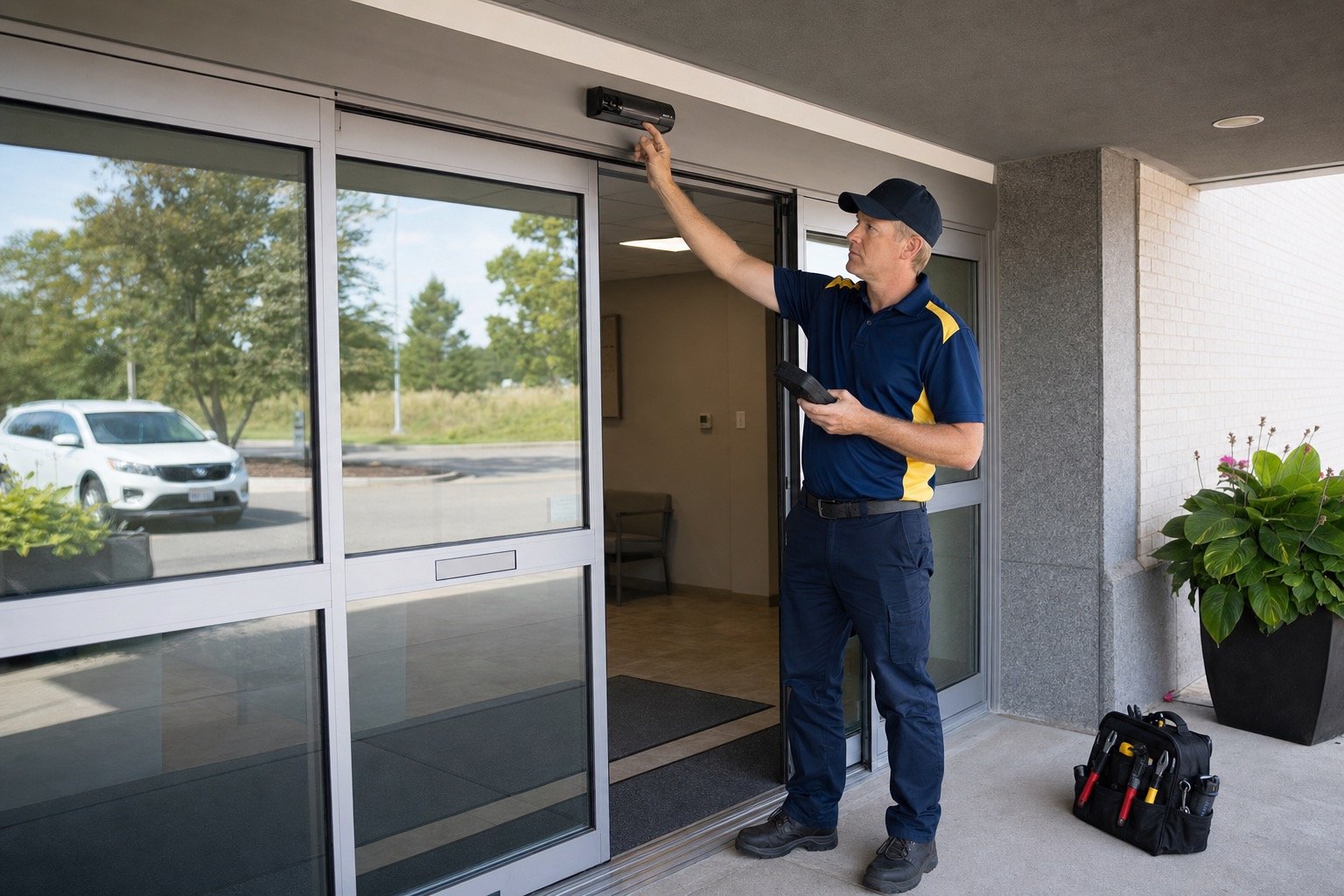 Site conditions considered for glass vestibules & entrance enclosures
