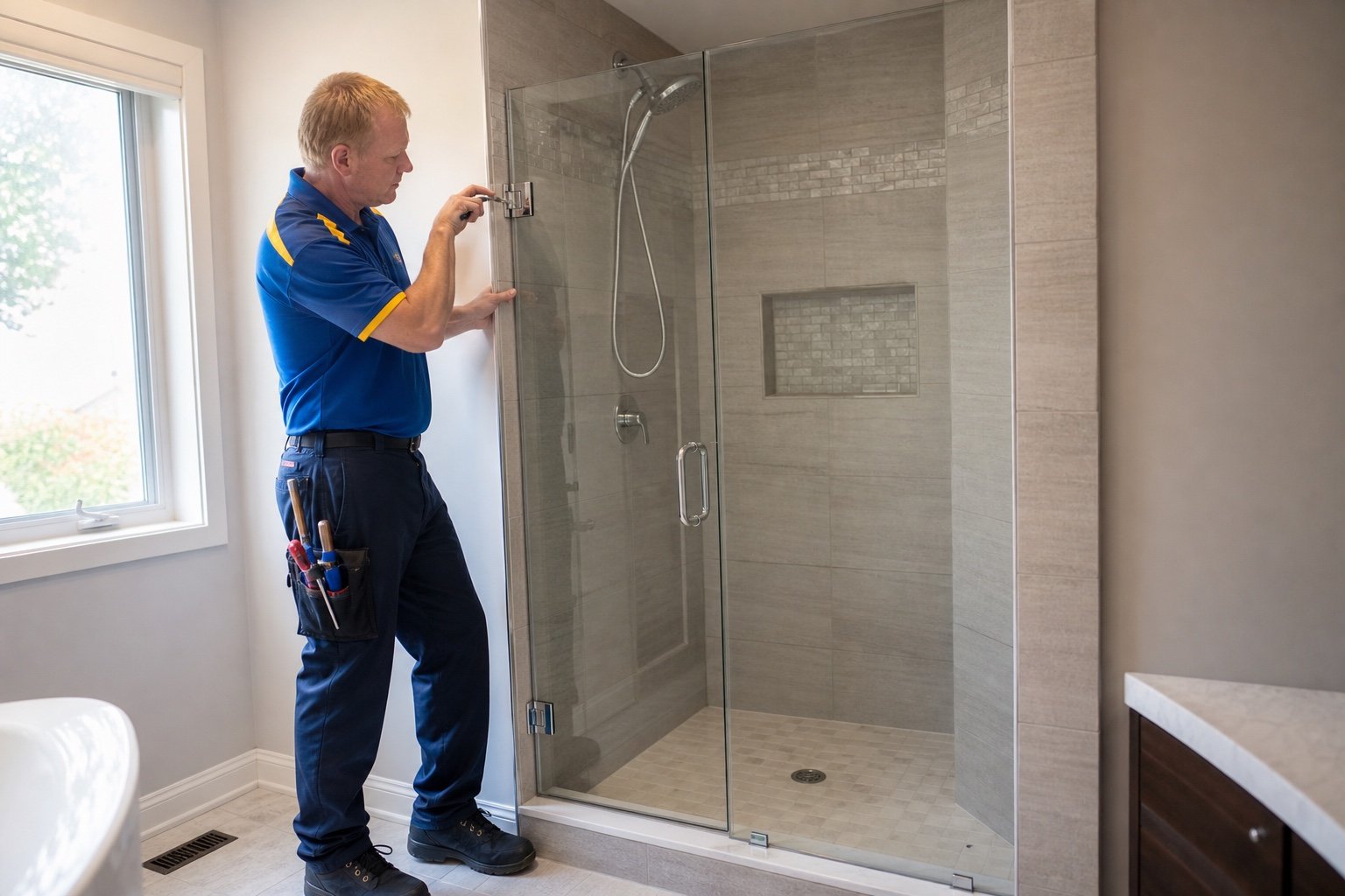 Site conditions considered for inline swing door with notched panel