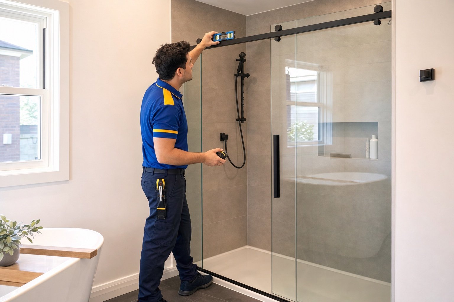 Site conditions considered for bypass sliding shower door