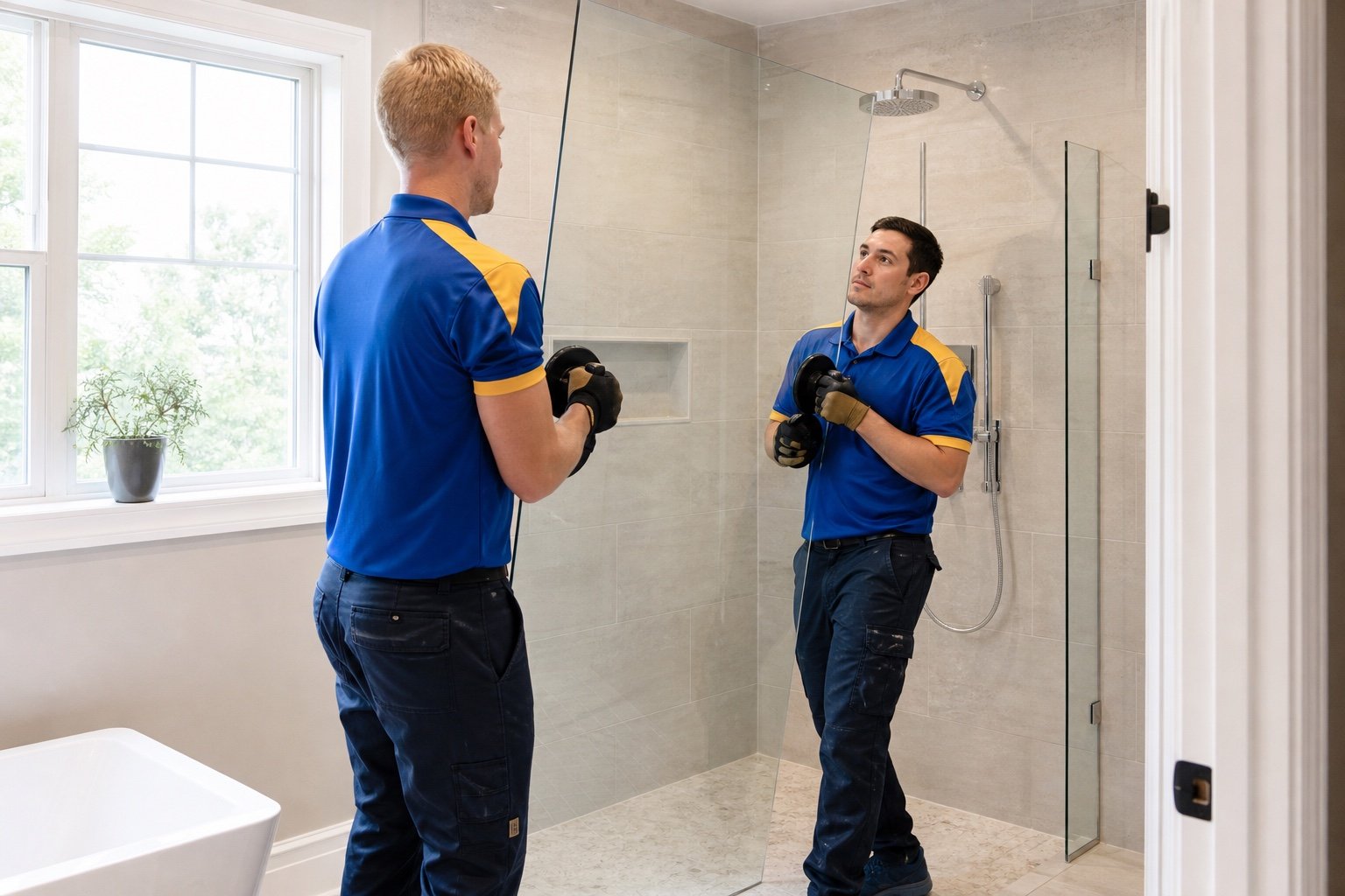 Site conditions considered for inline pivot door with side panels