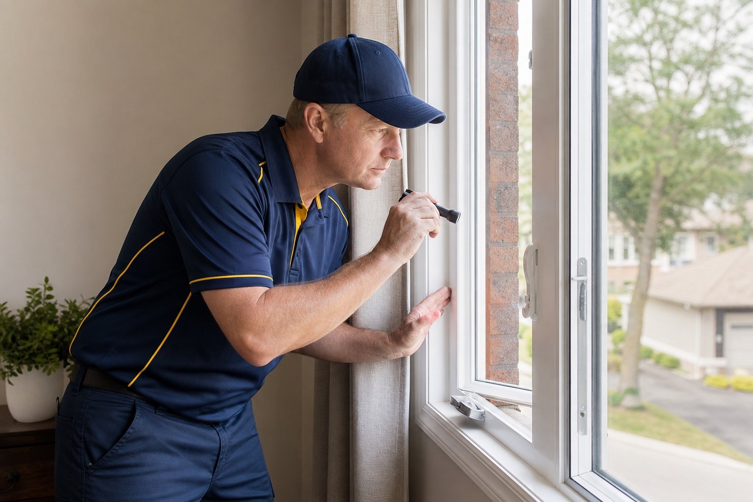 Home with a mix of fixed and operating residential windows